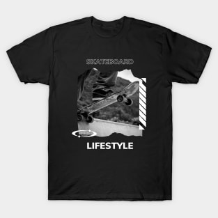 Black street skateboard T-Shirt